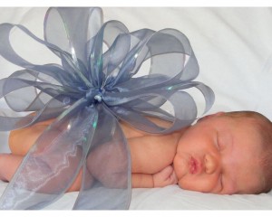 gift-wrapped baby