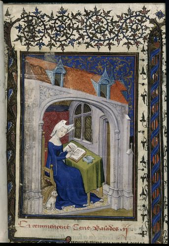 Christine de Pizan in her study